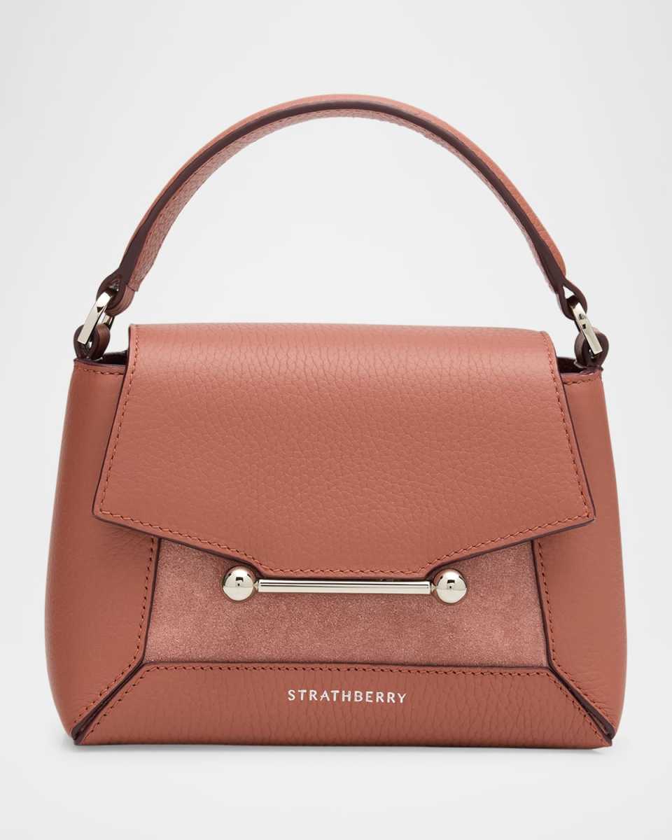 Mosaic Nano Leather & Suede Top-Handle Bag